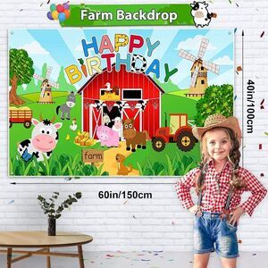 Happy Birthday Country Farm Barn‎ Animal Backdrop
